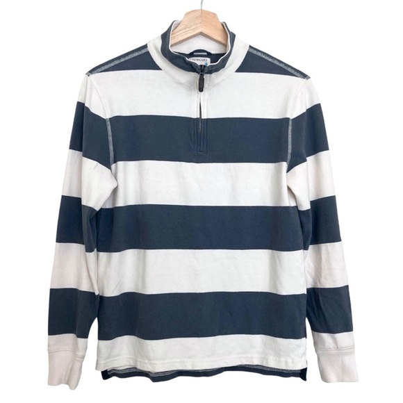CREWCUTS by J CREW Rugby Striped 1/4 Zip Pullover Cotton Shirt - Picture 1 of 6